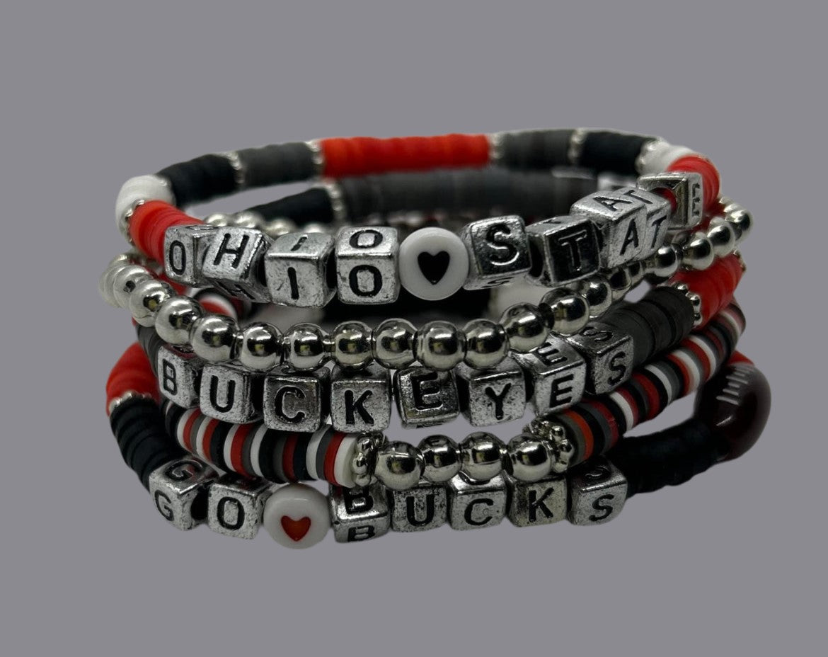 Collection of Sports team bracelet stacks