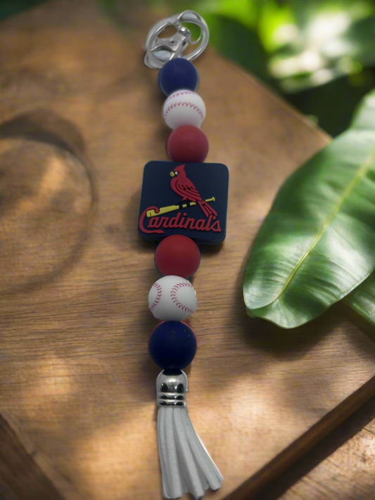 St Louis Cardinals Silicone Beaded Keychain