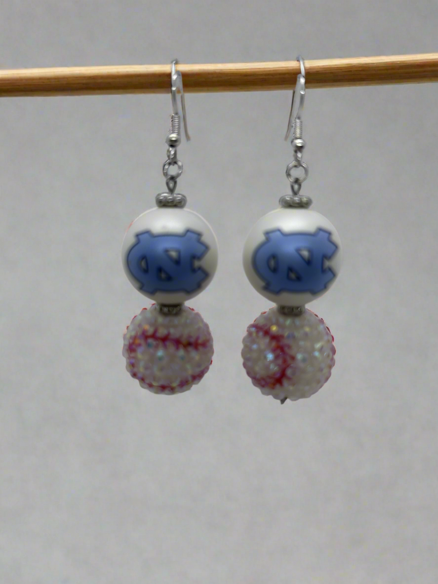 UNC University of North Carolina at Chapel Hill Tarheels Baseball Game Day Earrings