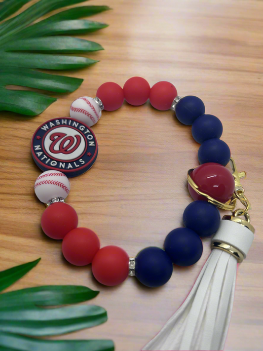 Washington Nationals MLB Silicone Beaded Keychain Wristlet