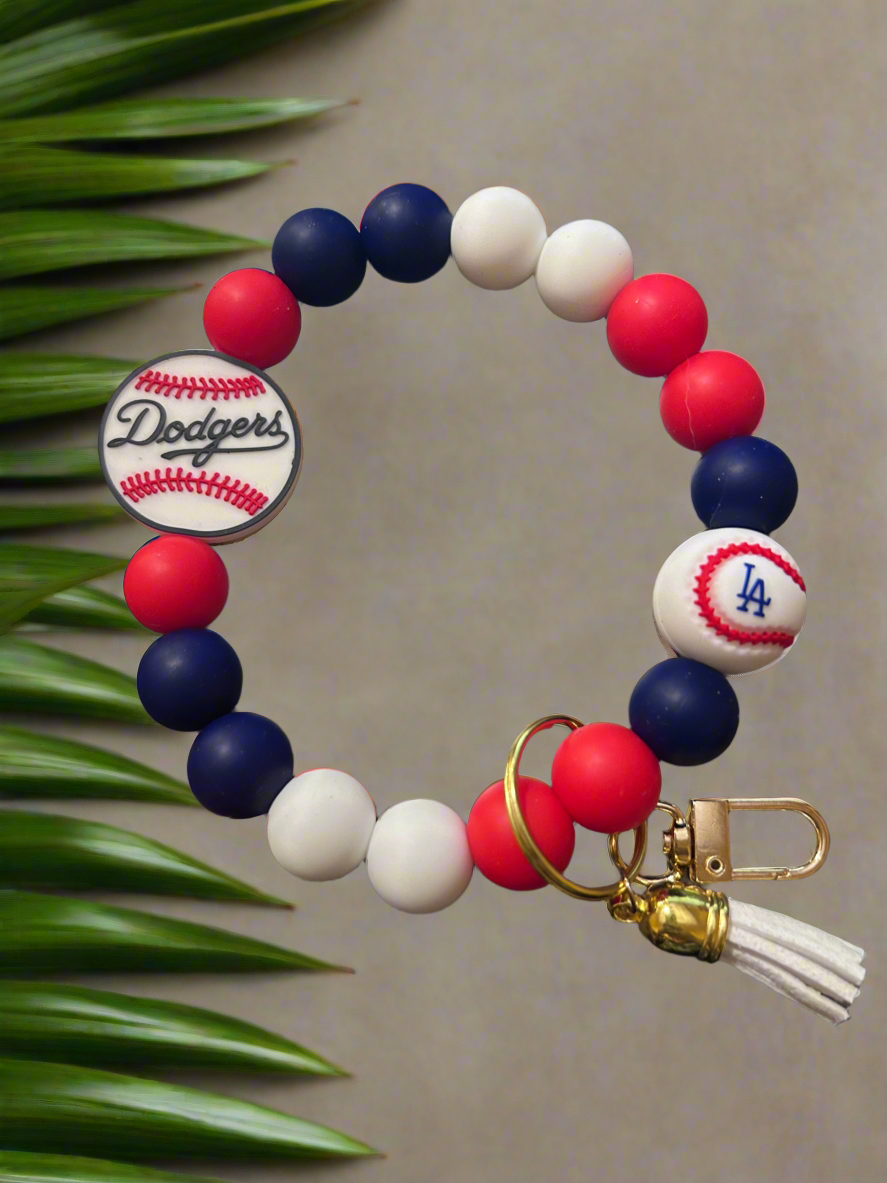 Los Angeles Dodgers MLB Silicone Beaded Keychain Wristlet