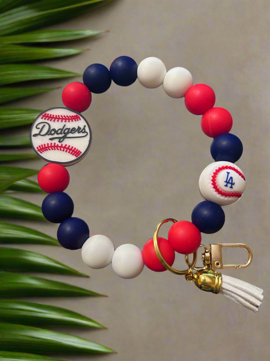 Los Angeles Dodgers MLB Silicone Beaded Keychain Wristlet
