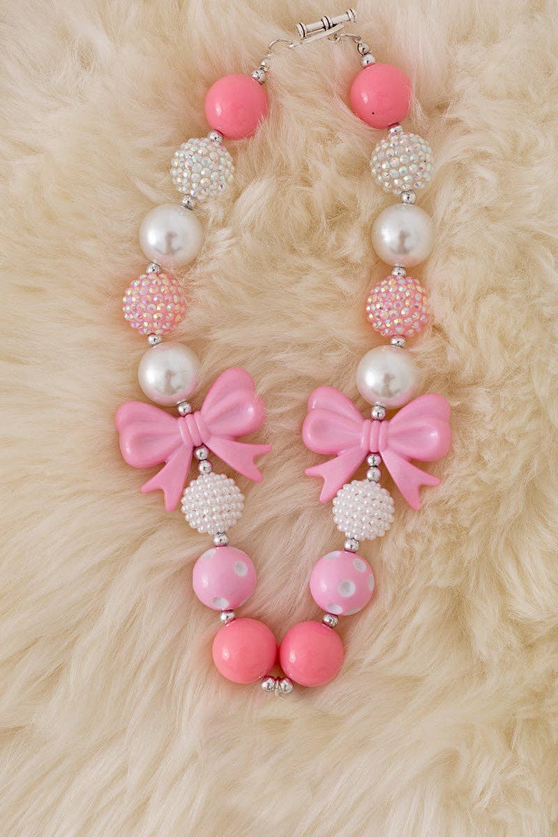 Kids Pastel Pink Bubble Necklace