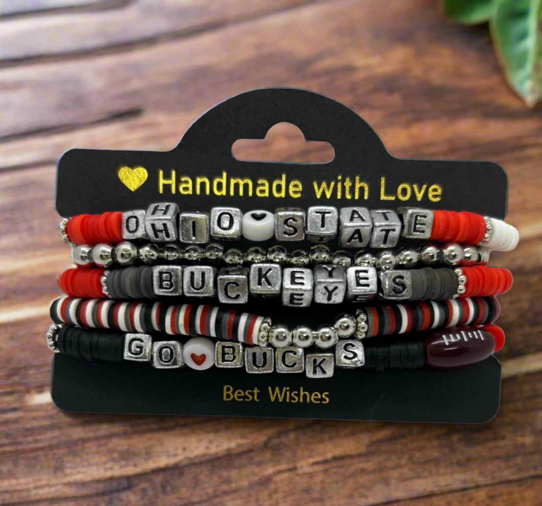 Ohio State Buckeyes Bracelet Stack