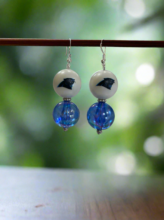 Carolina Panthers NFL Custom Beaded Game Day Earrings