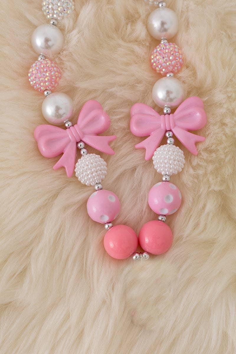 Kids Pastel Pink Bubble Necklace