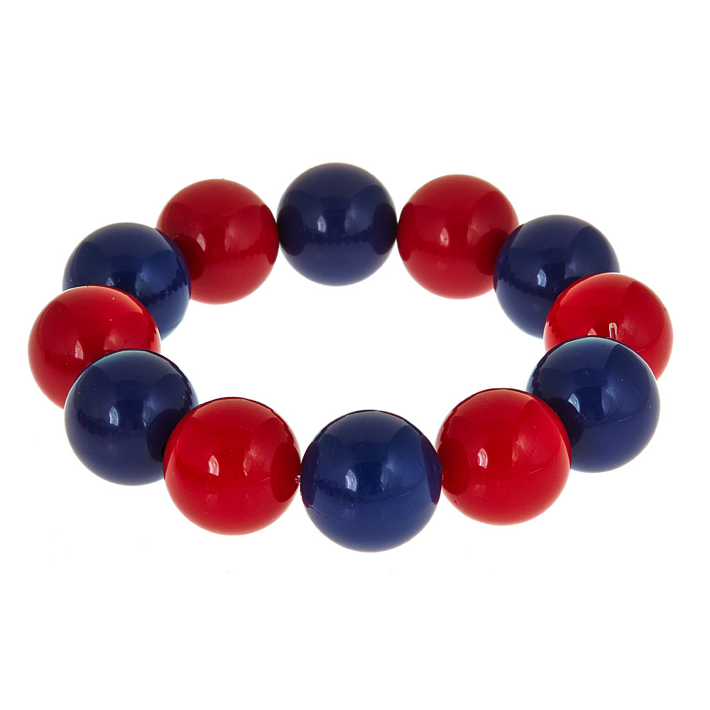 Two-Tone Candy Gameday Bracelet: Navy/Red