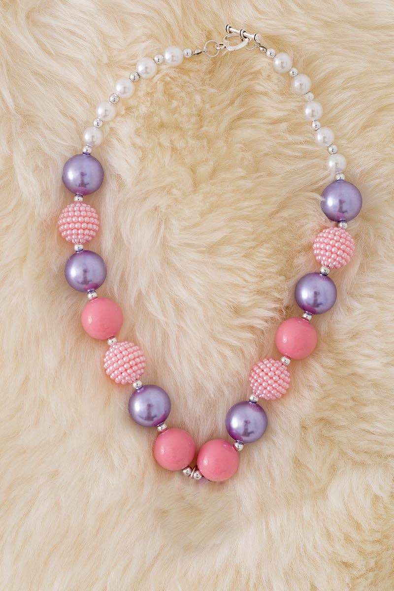 Kids Pastel Pink Bubble Necklace