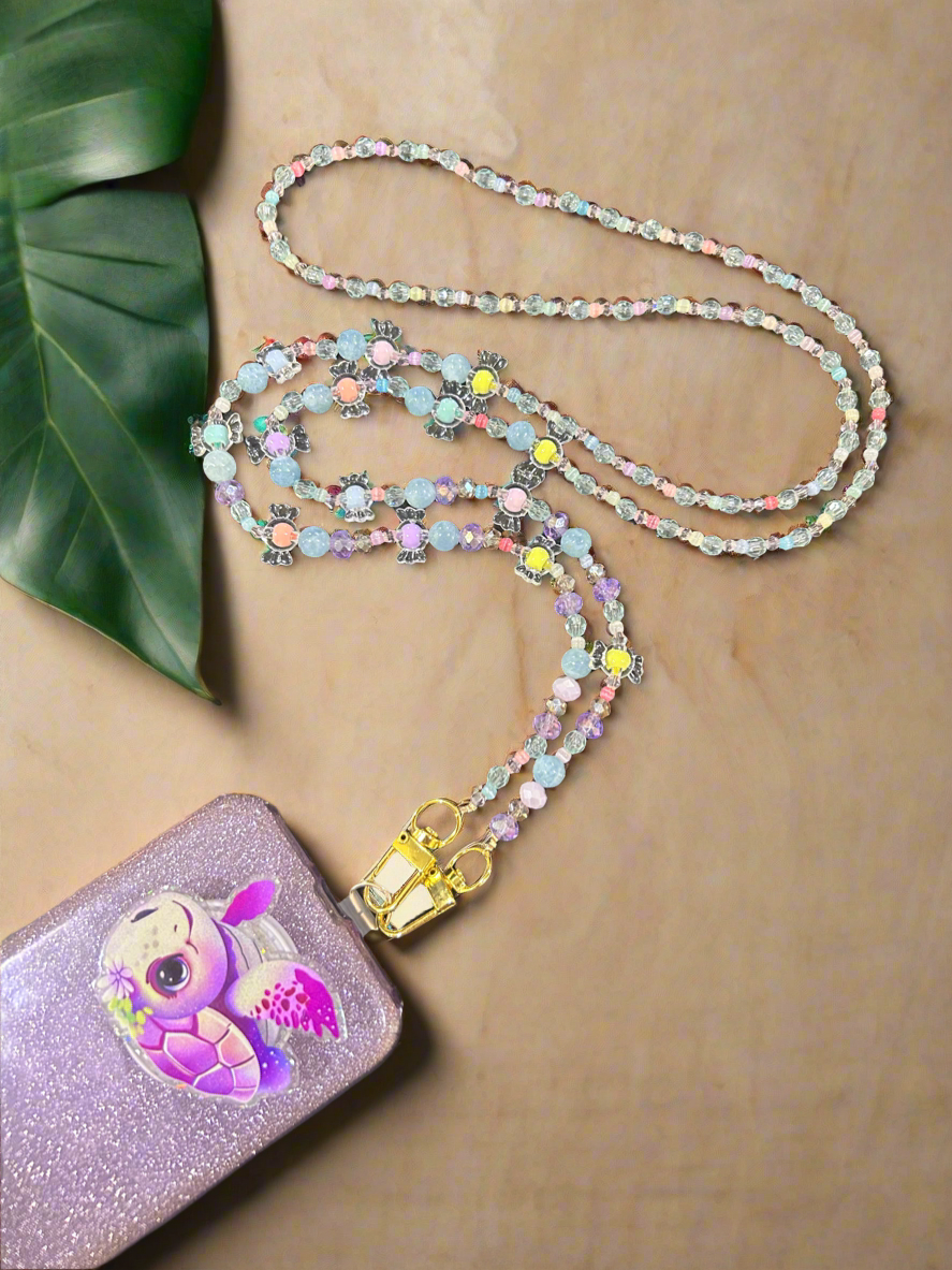 Multicolored Candy Acrylic Beaded Crossbody Phone Strap
