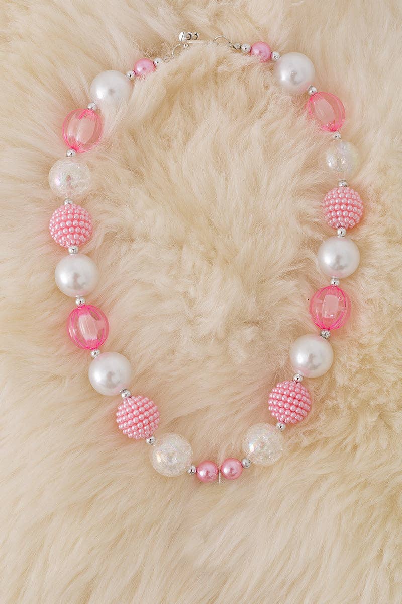 Kids Pastel Pink Bubble Necklace