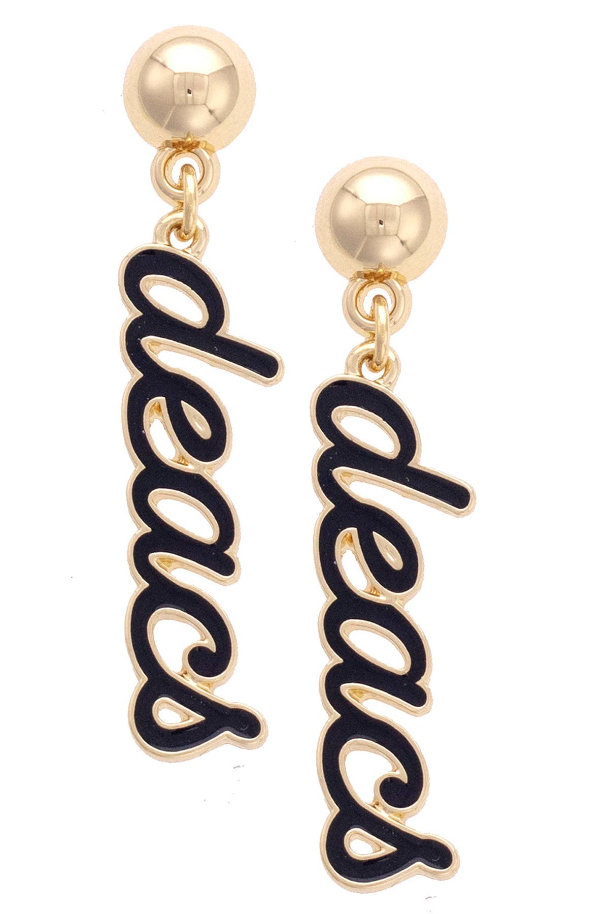 Wake Forest Demon Deacons Enamel Script Earrings in Black