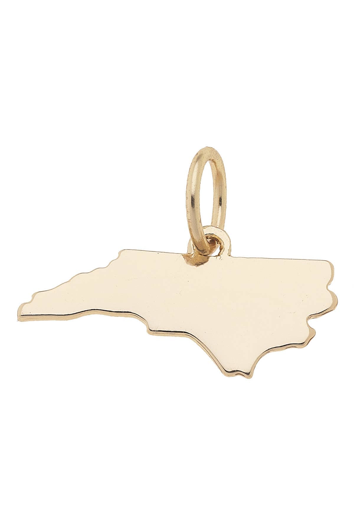 North Carolina Shaped State Charm in Shiny Gold
