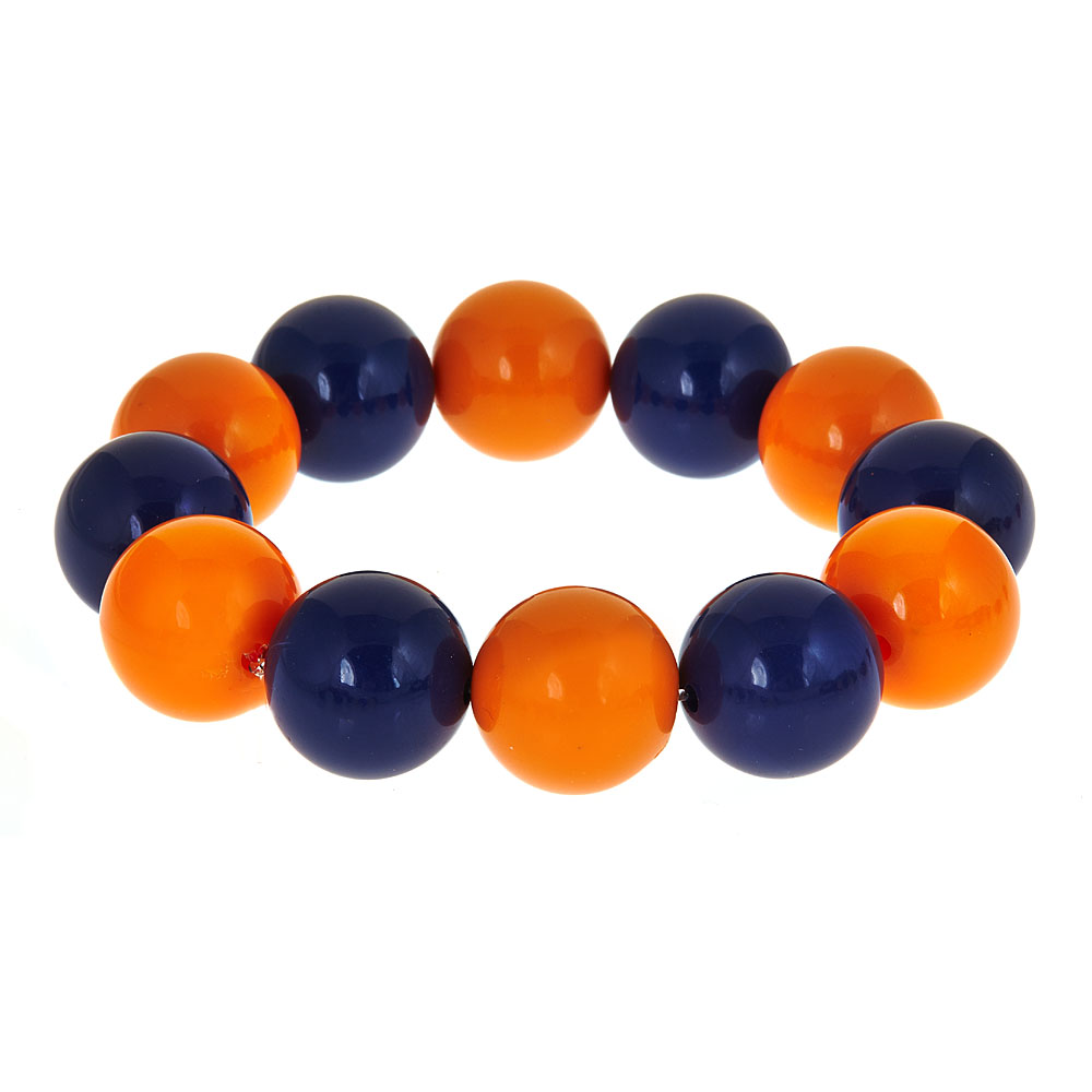 Two-Tone Candy Gameday Bracelet: Navy/Orange Gameday Collection