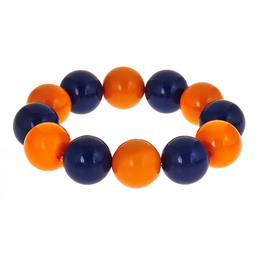 Two-Tone Candy Gameday Bracelet: Navy/Orange Gameday Collection