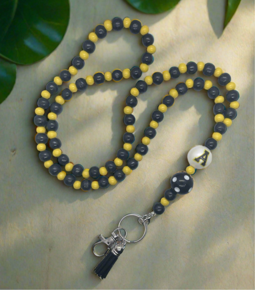 ASU Appalachian State University Mountaineers Hand Beaded Lanyard