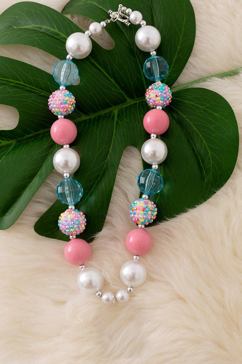 Kids Pastel Pink Bubble Necklace