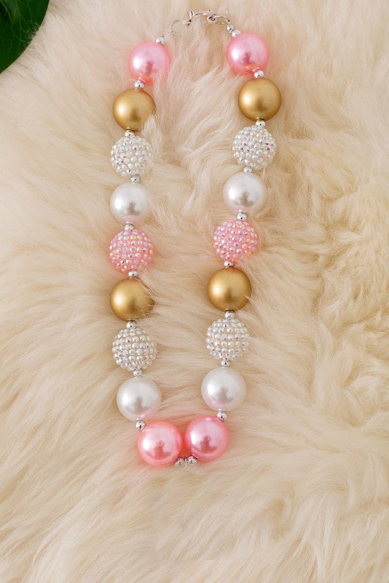 Kids Pastel Pink Bubble Necklace