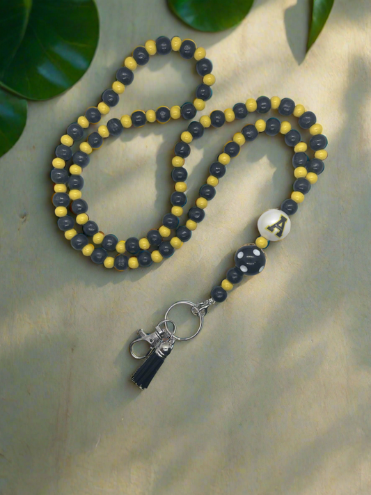 ASU Appalachian State University Mountaineers Hand Beaded Lanyard