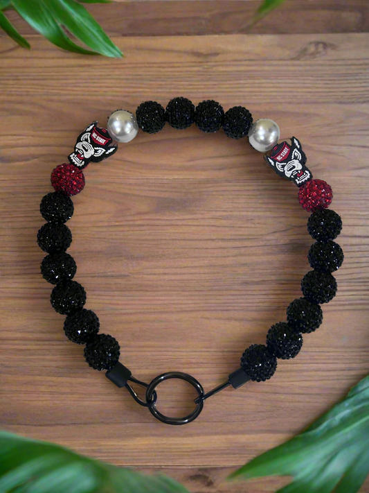 NCSU North Carolina State Wolfpack Custom Beaded Dog Collar