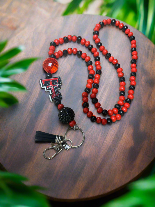 Texas Tech Red Raiders Custom Beaded Lanyard