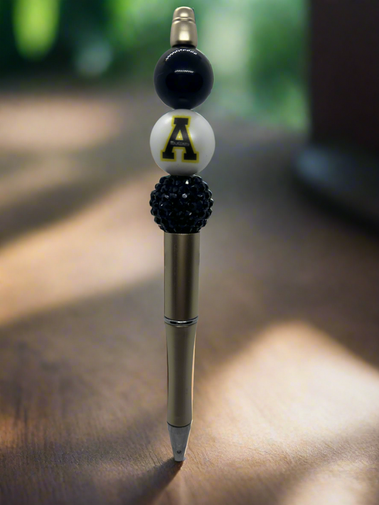 Appalachian State themed beaded pen