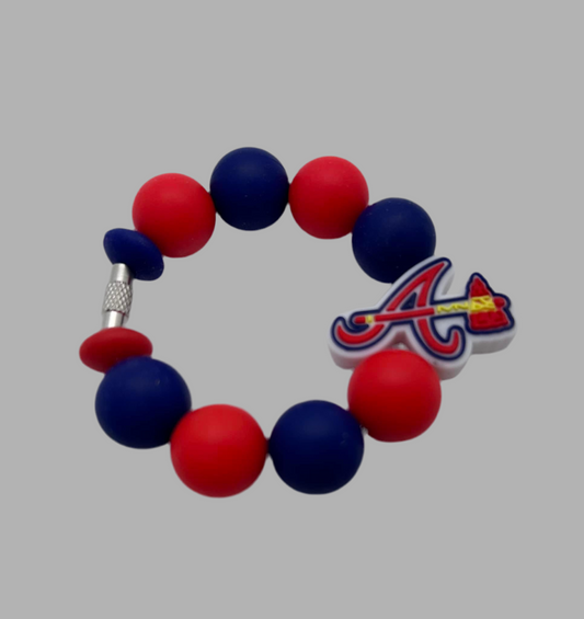 Atlanta Braves themed beaded stanley cup charm