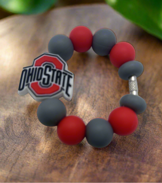 Ohio State Buckeyes Silicone Beaded Stanley Cup Charm