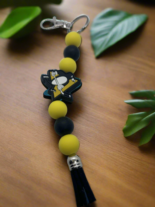 Pittsburgh Penguins Silicone Beaded Keychain