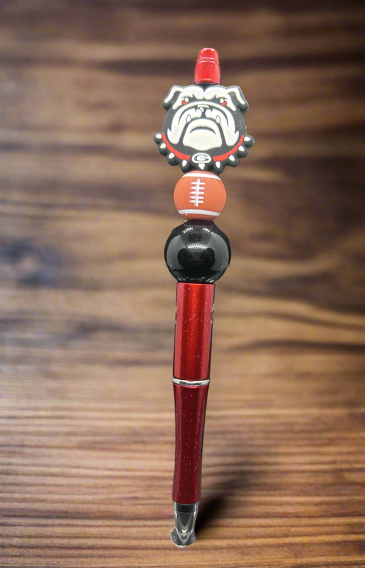 UGA University of Georgia Bulldogs Silicone Beaded Pen