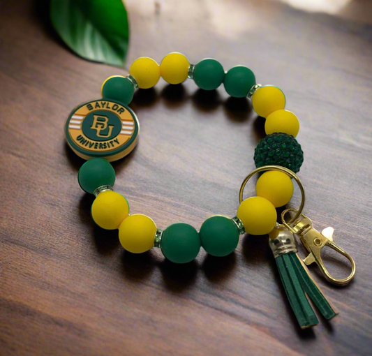 Baylor University Bears Silicone Beaded Keychain Wristlet