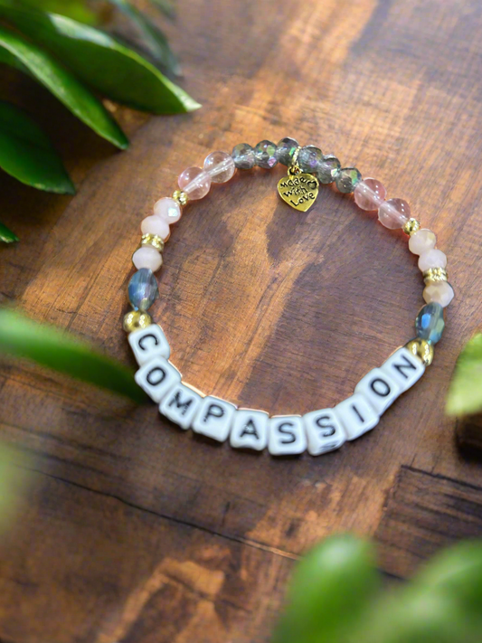 “Compassion” Custom Beaded Inspirational Word Bracelet
