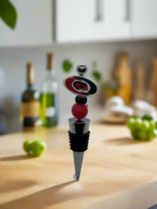 Carolina Hurricanes beaded wine stopper