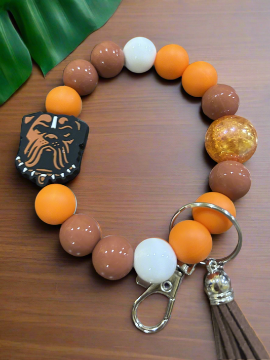 Cleveland Browns Silicone Beaded Keychain Wristlet