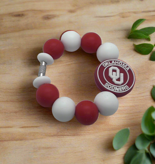 Oklahoma University Sooners Silicone Beaded Stanley Cup Charm