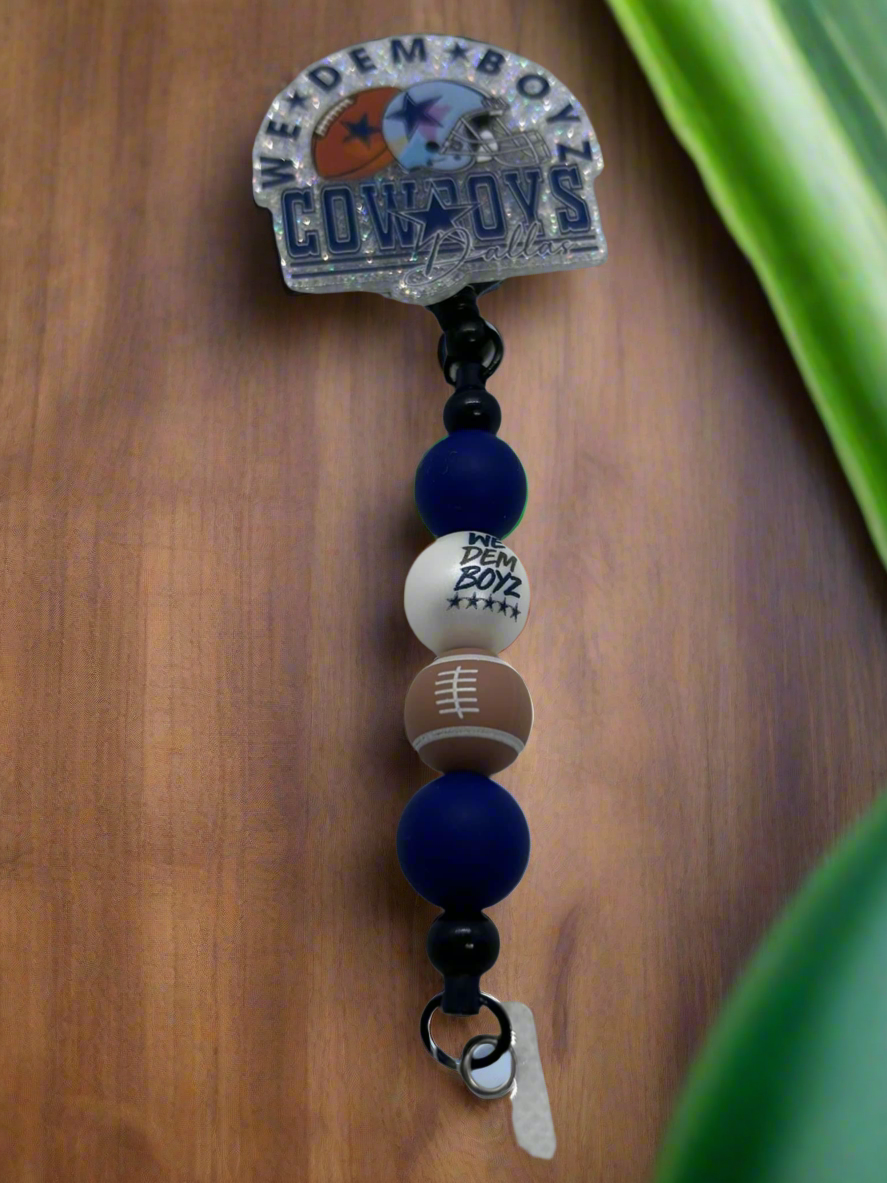 Dallas Cowboys inspired retractable badge reel