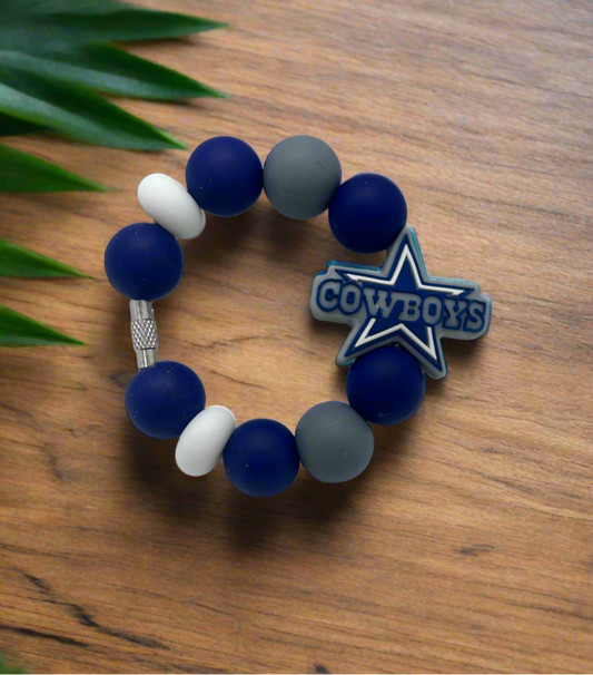 Dallas Cowboys inspired beaded Stanley cup charm