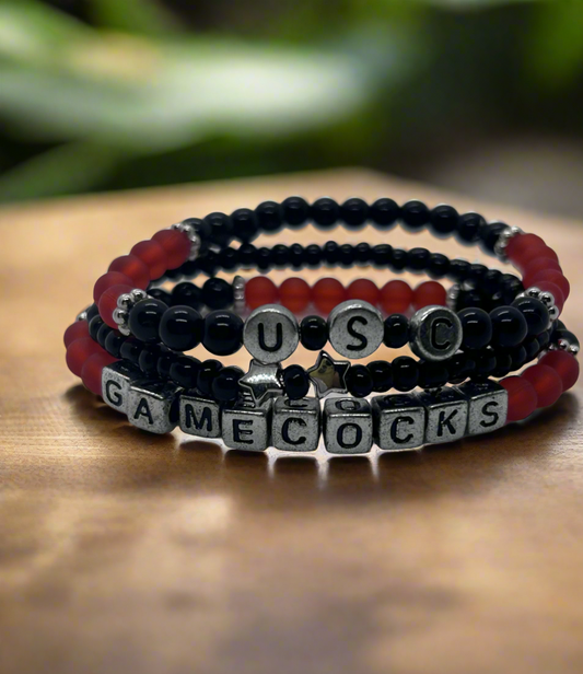 UofSC University of South Carolina Gamecocks Bracelet Stack