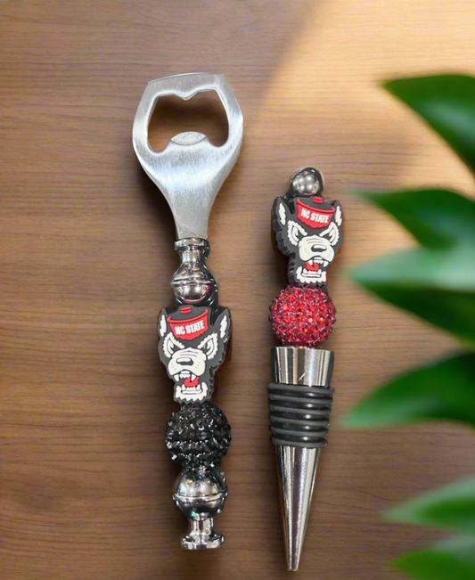 NCSU North Carolina State University Wolfpack Wine Cork and Bottle Opener