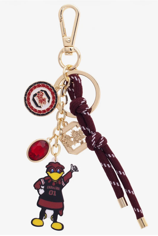 South Carolina Gamecocks CANVAS Style Cluster Bag Charm in Garnet
