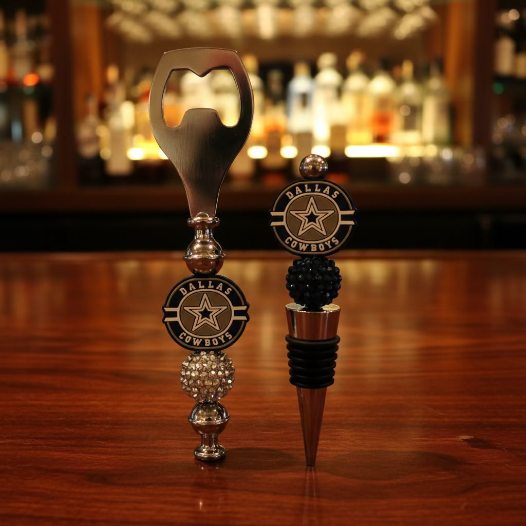 Dallas Cowboys Custom Beaded Wine Stopper and Bottle Opener