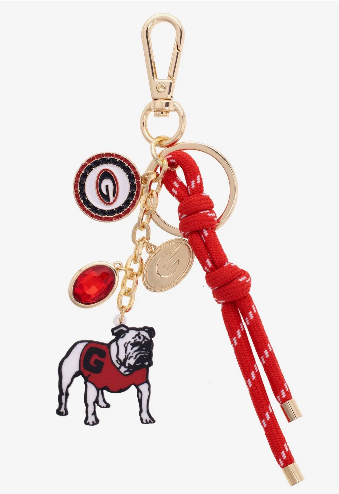 UGA University of Georgia Bulldogs CANVAS Style Cluster Bag Charm in Red