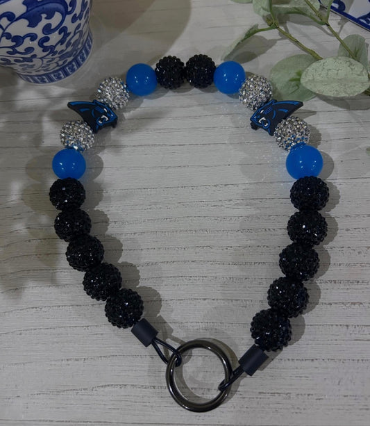 Carolina Panthers Custom Beaded Dog Collar