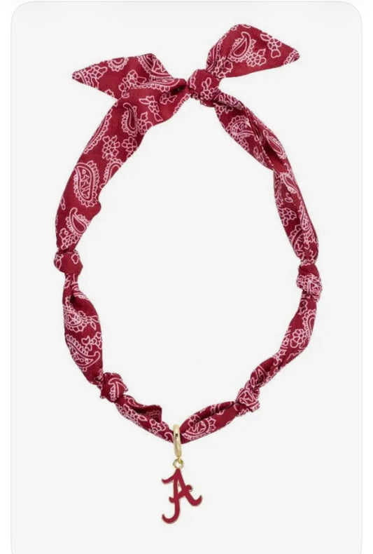 Alabama Crimson Tide CANVAS Style Bandana Scarf Necklace