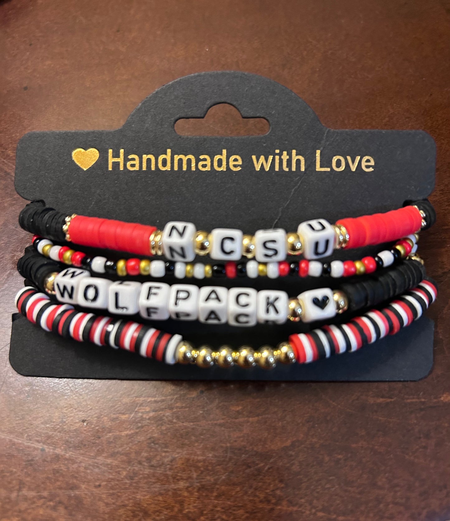 NCSU North Carolina State University Wolfpack Bracelet Stack