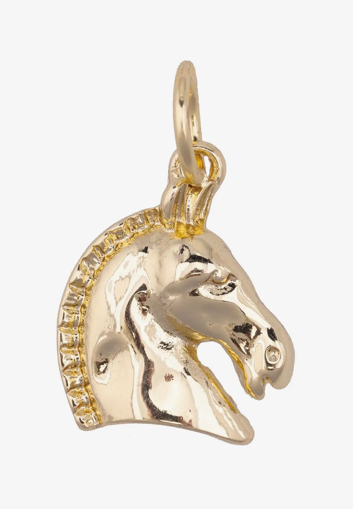 Horse Head Charm in Shiny Gold