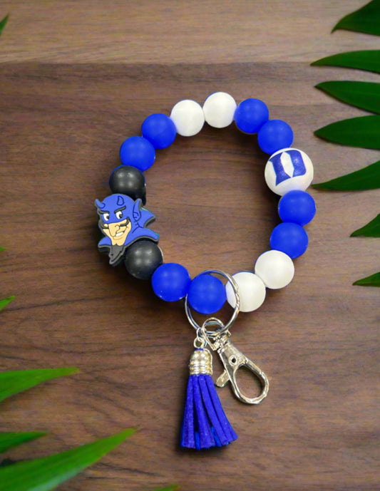 Duke Blue Devils Silicone Beaded Keychain Wristlet