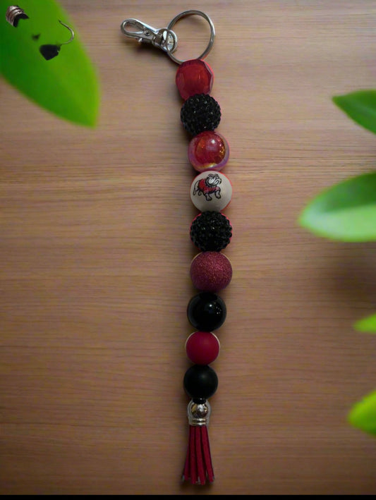 Gardner Webb Bulldogs Custom Beaded Keychain
