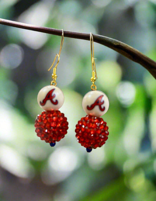 Atlanta Braves Baseball MLB Custom Beaded Gameday Earrings