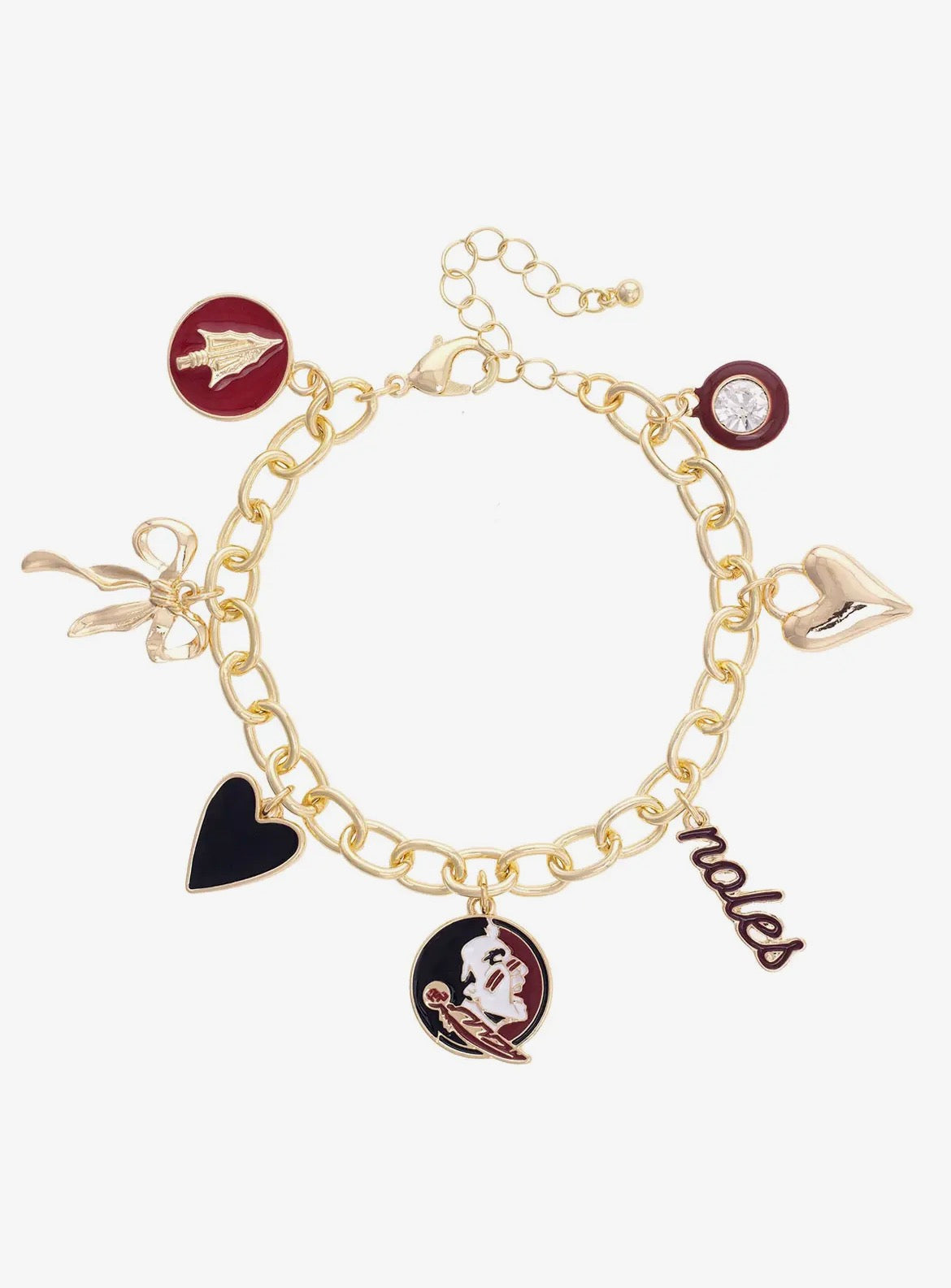 FSU Florida State Seminoles Enamel Icons Charm Bracelet