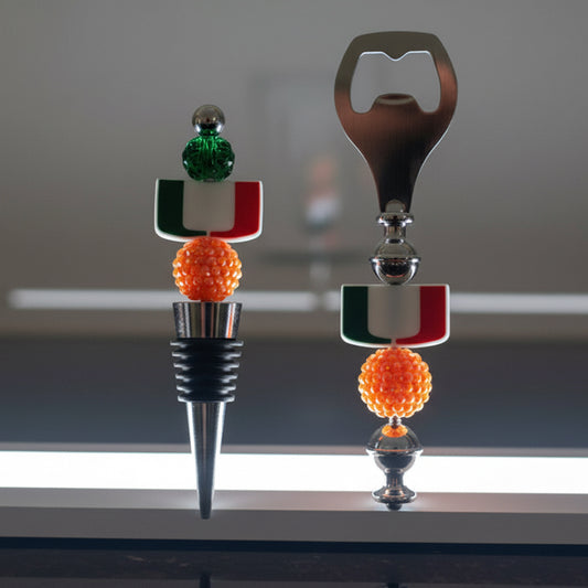 University of Miami Hurricanes Custom Beaded Wine Stopper and Bottle Opener